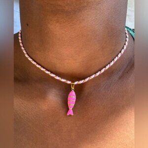 Pink Fish Pendant Necklace S998